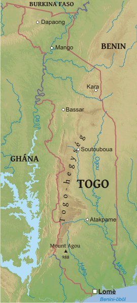 Togo térkép
